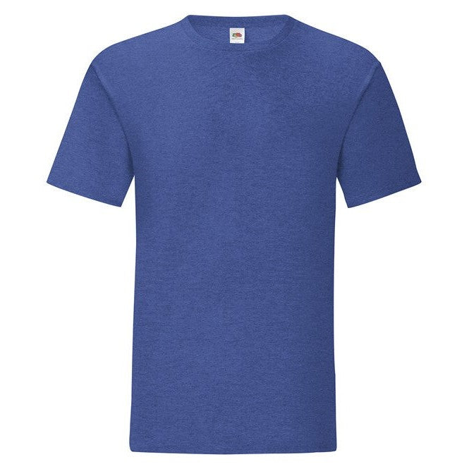 Fruit Of The Loom Iconic 150 T Heather Royal Slim Fit Combed Cotton Tee