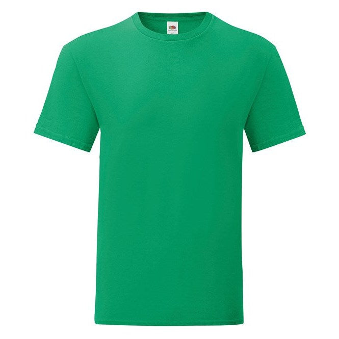 Fruit Of The Loom Iconic 150 T-Shirt Kelly Green Slim Fit Combed Cotton