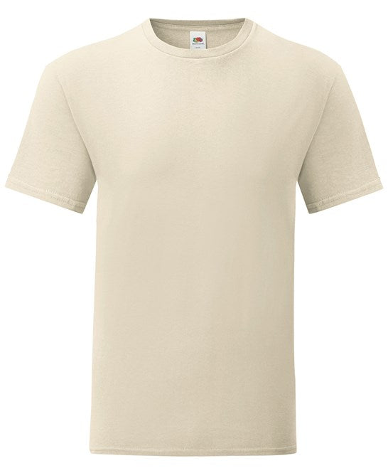 Fruit Of The Loom Iconic 150 T-Shirt Natural Slim Fit Combed Cotton Crew Neck
