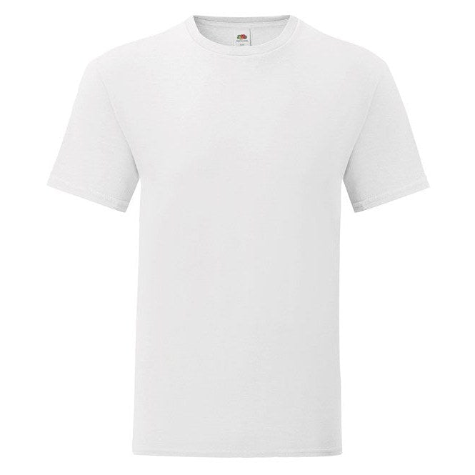 Fruit Of The Loom Iconic 150 T-Shirt White Slim Fit Combed Cotton Crew Neck