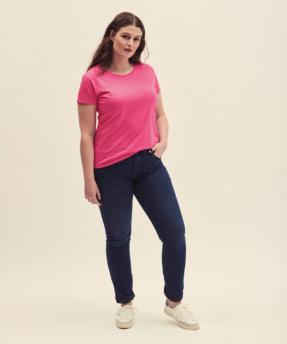 Fruit Of The Loom Women's Iconic T-Shirt Deep Navy Soft Cotton Fashion Fit