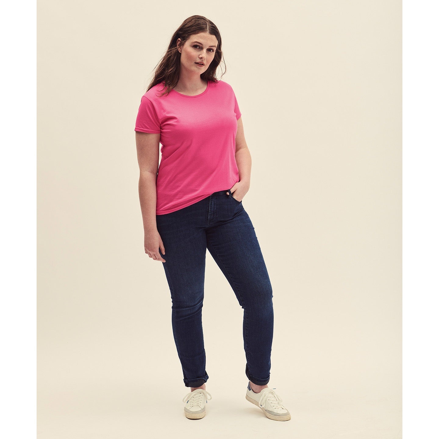 Fruit Of The Loom Women's Iconic T Shirt Heather Grey Soft Cotton Fashion Fit