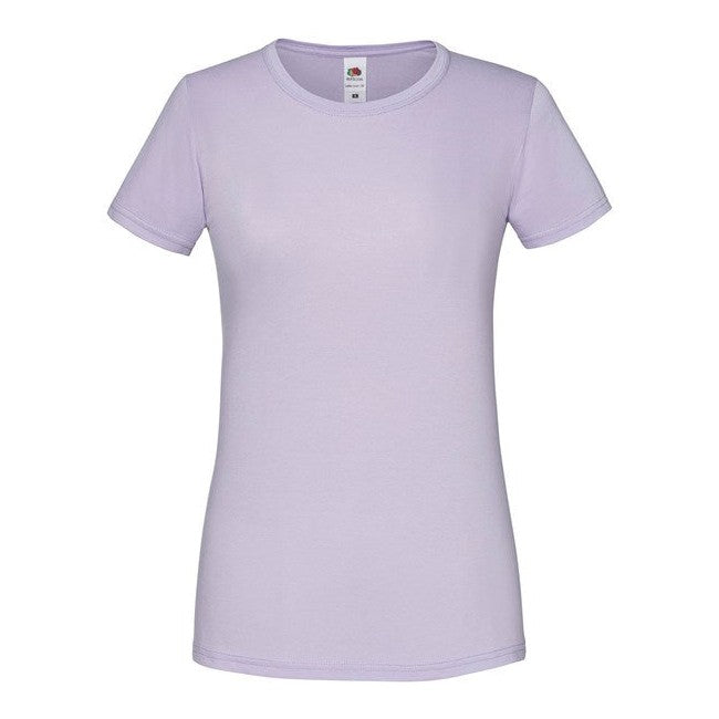 Fruit Of The Loom Women's Iconic T Shirt Soft Lavender Combed Cotton Fit