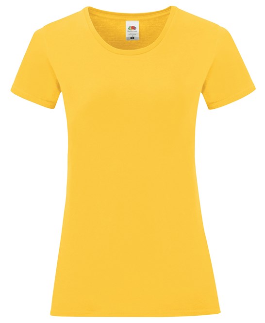 Fruit Of The Loom Women's Iconic T Shirt Sunflower Soft Cotton Feminine Fit