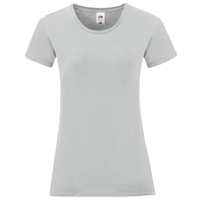 Fruit Of The Loom Women's Iconic T Shirt Soft Cotton Crew Neck Fashion Fit Zinc