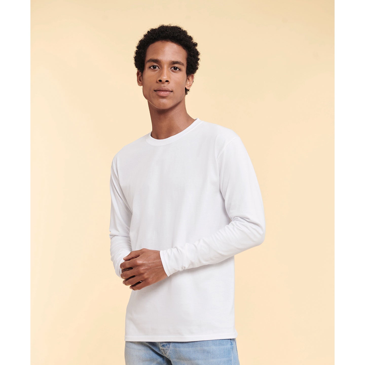 Fruit Of The Loom Iconic 195 Ringspun Long Sleeve T-Shirt Soft Cotton Fit