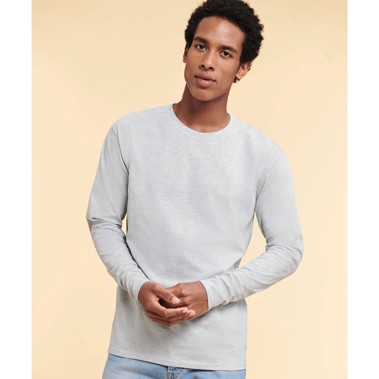 Fruit Of The Loom Iconic 195 Ringspun Long Sleeve T-Shirt Soft Cotton Fit