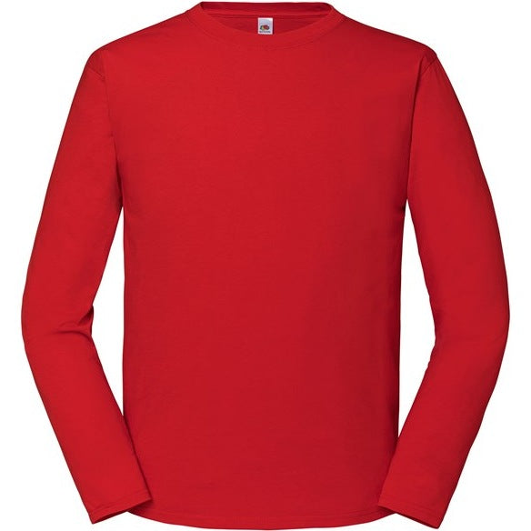Fruit Of The Loom Iconic 195 Ringspun Long Sleeve T-Shirt Soft Cotton Fit