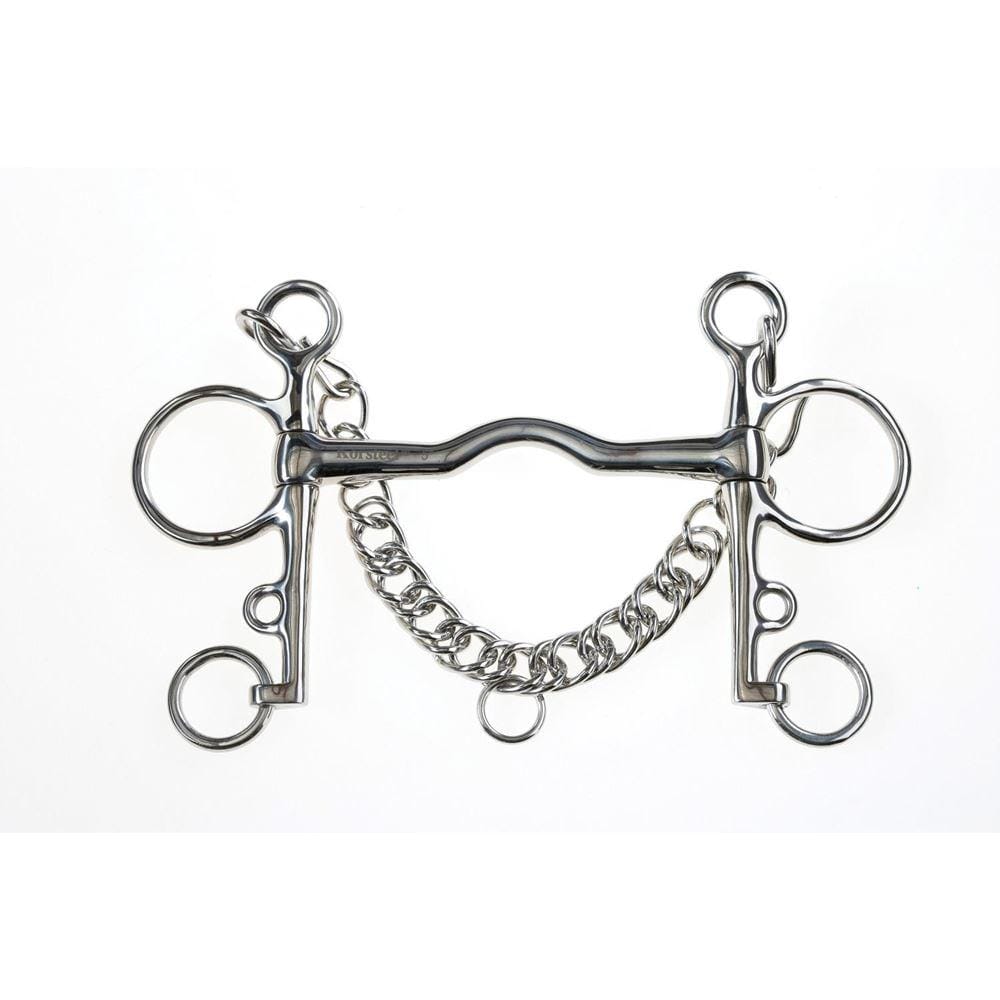 Korsteel Horse Stainless Steel Cambridge Mouth Pelham Bit For Horses