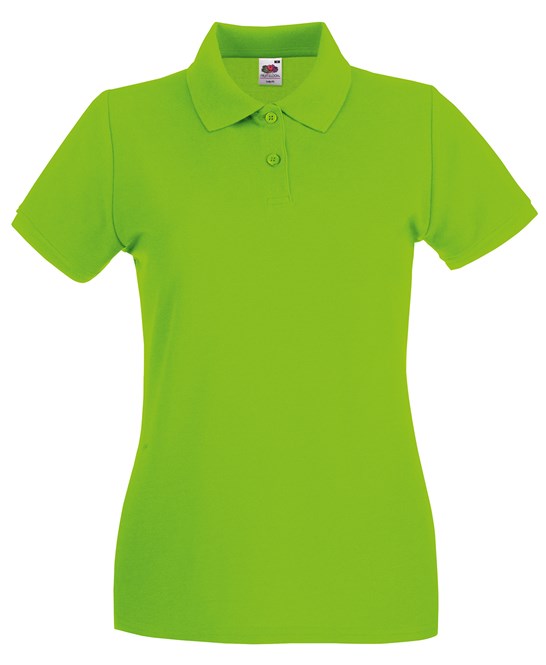 Fruit Of The Loom Women's Premium Polo Shirt Lime 100% Cotton Feminine Fit
