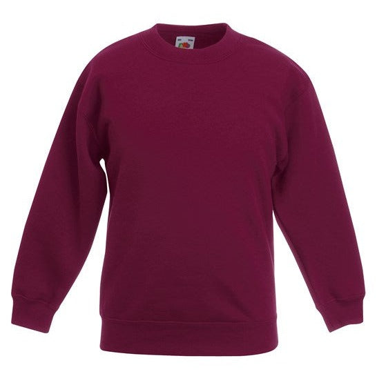 Fruit Of The Loom Kids Premium Sweatshirt 100% Cotton Soft Fleece Various Sizes