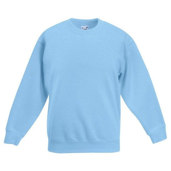 Fruit Of The Loom Kids Premium Sweatshirt 100% Cotton Soft Fleece Various Sizes