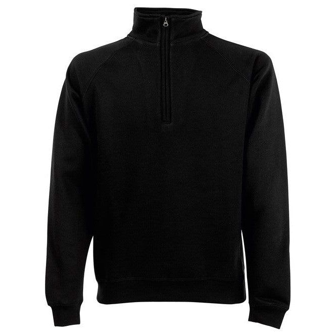 Fruit Of The Loom Premium 70/30 Zip-Neck Sweatshirt Cadet Collar Various Sizes