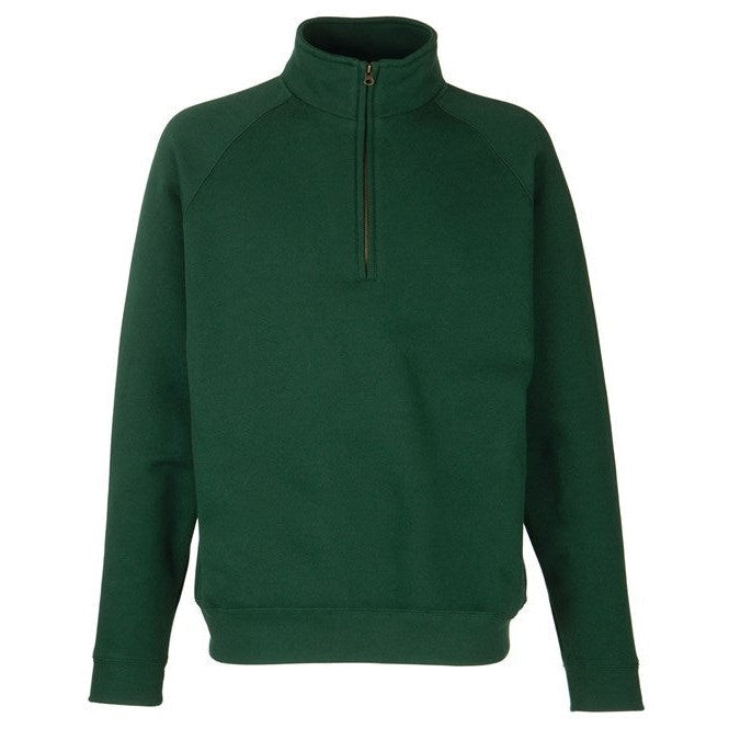 Fruit Of The Loom Premium 70/30 Zip-Neck Sweatshirt Cadet Collar Various Sizes