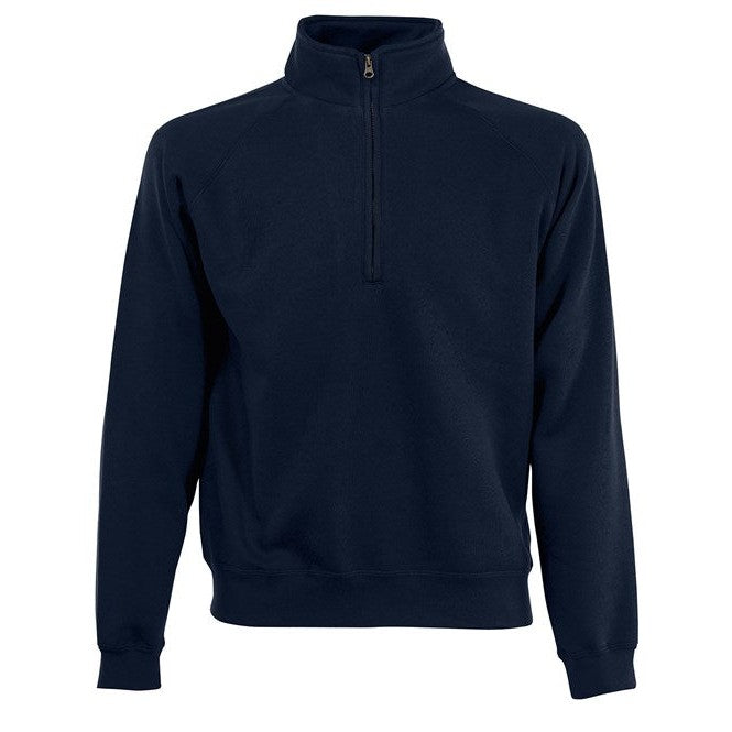 Fruit Of The Loom Premium 70/30 Zip-Neck Sweatshirt Cadet Collar Various Sizes