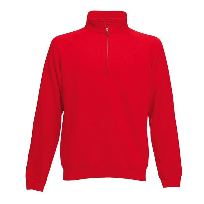 Fruit Of The Loom Premium 70/30 Zip-Neck Sweatshirt Cadet Collar Various Sizes
