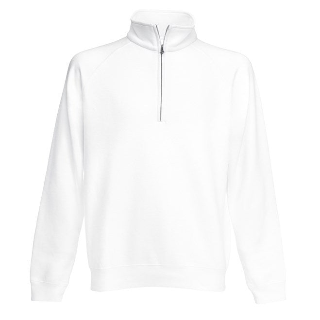 Fruit Of The Loom Premium 70/30 Zip-Neck Sweatshirt Cadet Collar Various Sizes