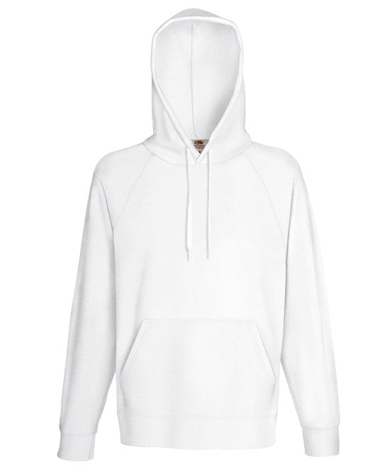 Fruit Of The Loom Lightweight Hooded Sweatshirt Unbrushed Fleece Raglan Sleeves