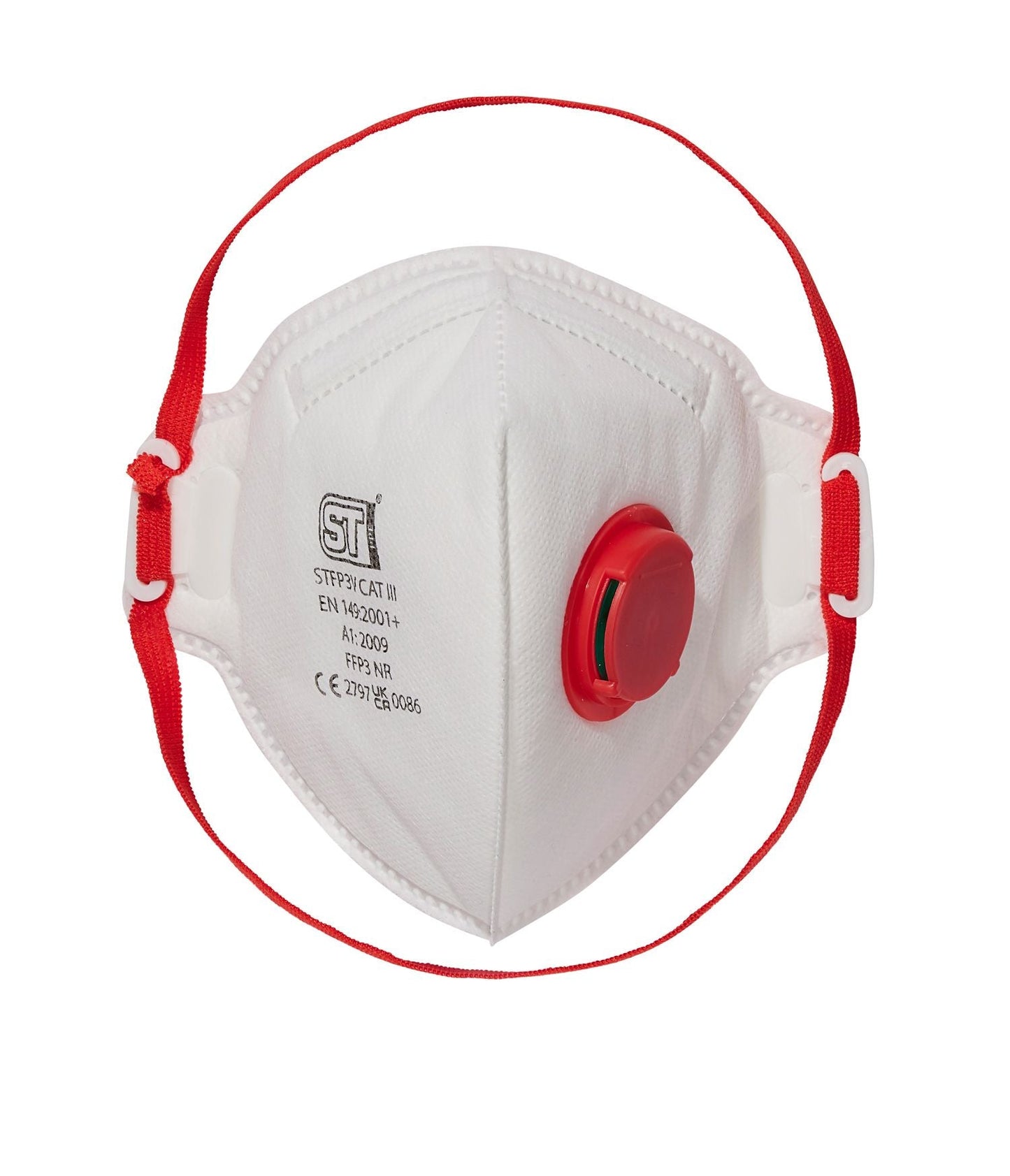 Supertouch FFP3 Valved Flat Pack Respirator + Adjustable Nose Bridge - 10 Pack