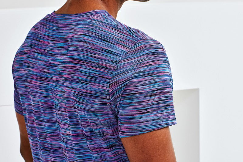 TriDri Space Dye Performance T-Shirt Lightweight Wicking Crew Neck Short Sleeve
