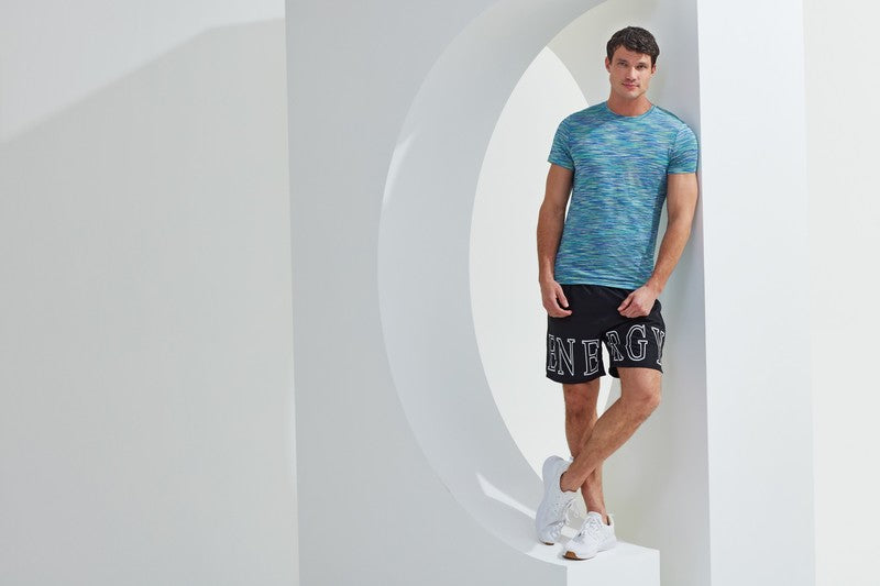 TriDri Space Dye Performance T-Shirt Lightweight Wicking Crew Neck Short Sleeve