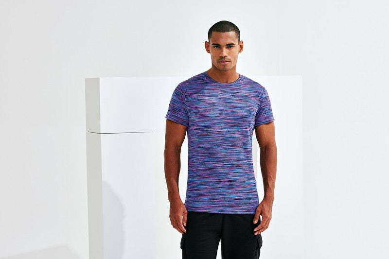TriDri Space Dye Performance T-Shirt Lightweight Wicking Crew Neck Short Sleeve