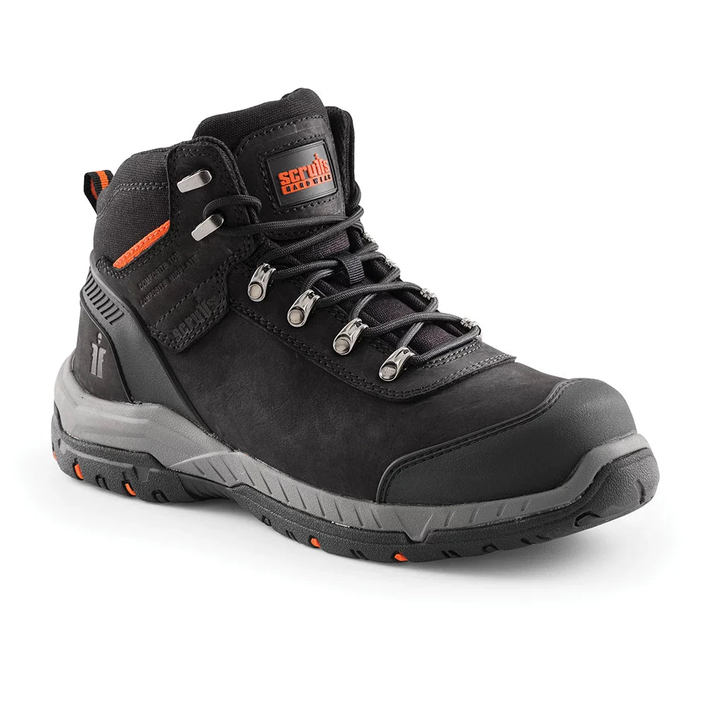Scruffs Sabatan S3 Safety Boots Nubuck Leather Anti-Static Mid-Ankle HRO SRC