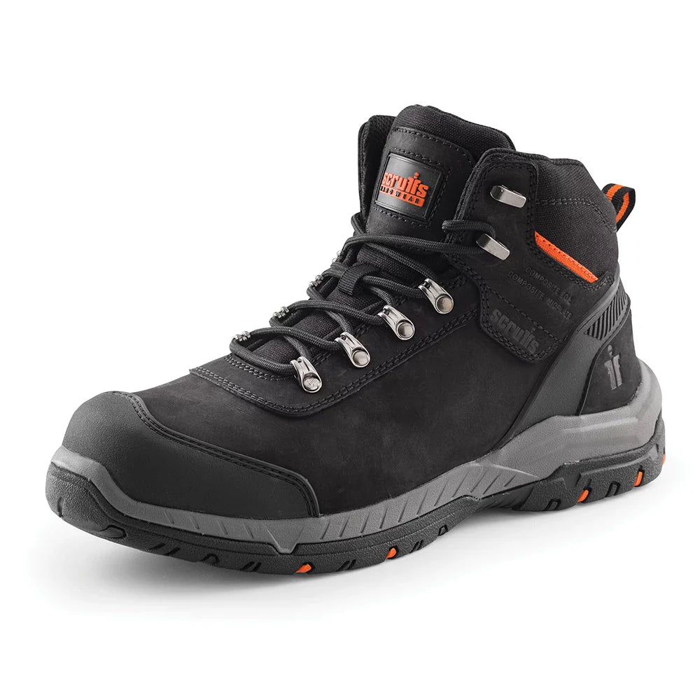 Scruffs Sabatan S3 Safety Boots Nubuck Leather Anti-Static Mid-Ankle HRO SRC