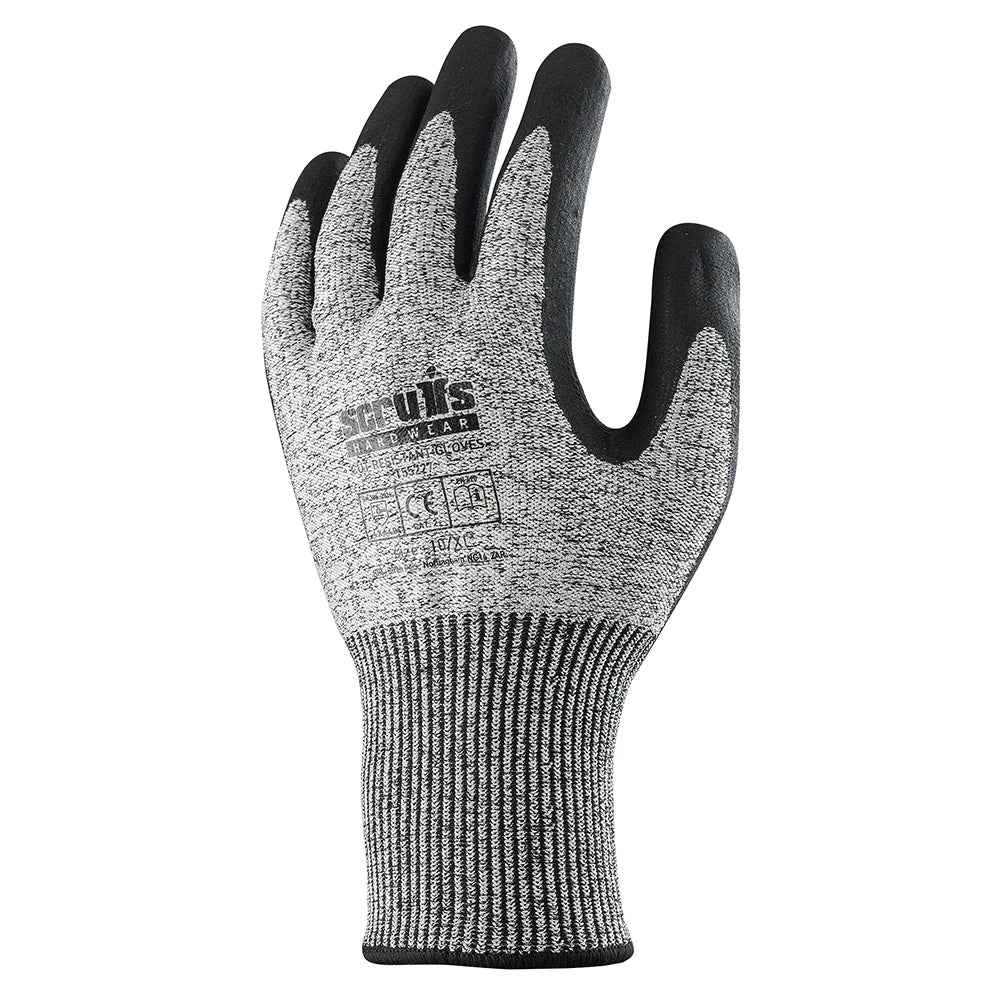 Scruffs Worker Cut-Resistant Gloves EN 388 Abrasion Puncture Tear Resistant
