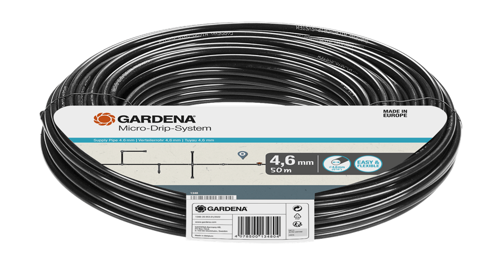 Gardena 4.6mm Supply Pipe 50m for Drip Heads and Spray Nozzles