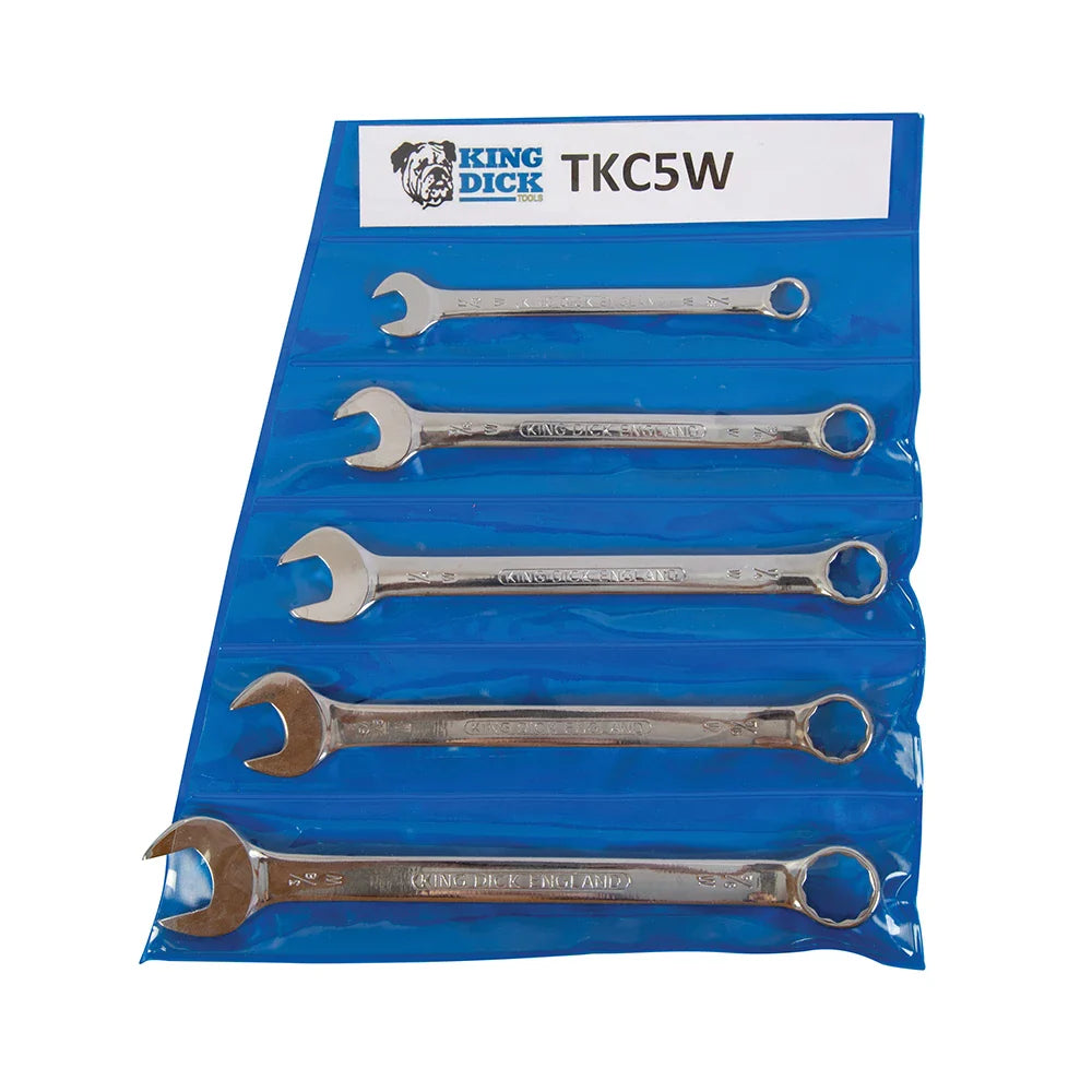 King Dick Whitworth Combination Spanner Set 5 Piece Chrome Vanadium Steel
