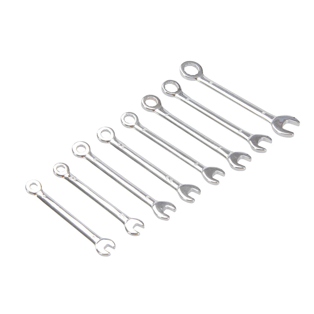 King Dick Miniature Metric Combination Spanner Set 8Pce Chrome Vanadium Steel