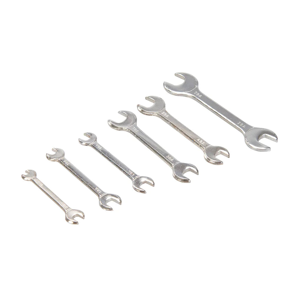 King Dick Miniature Open End Spanner Set 6 Piece Chrome Vanadium Steel