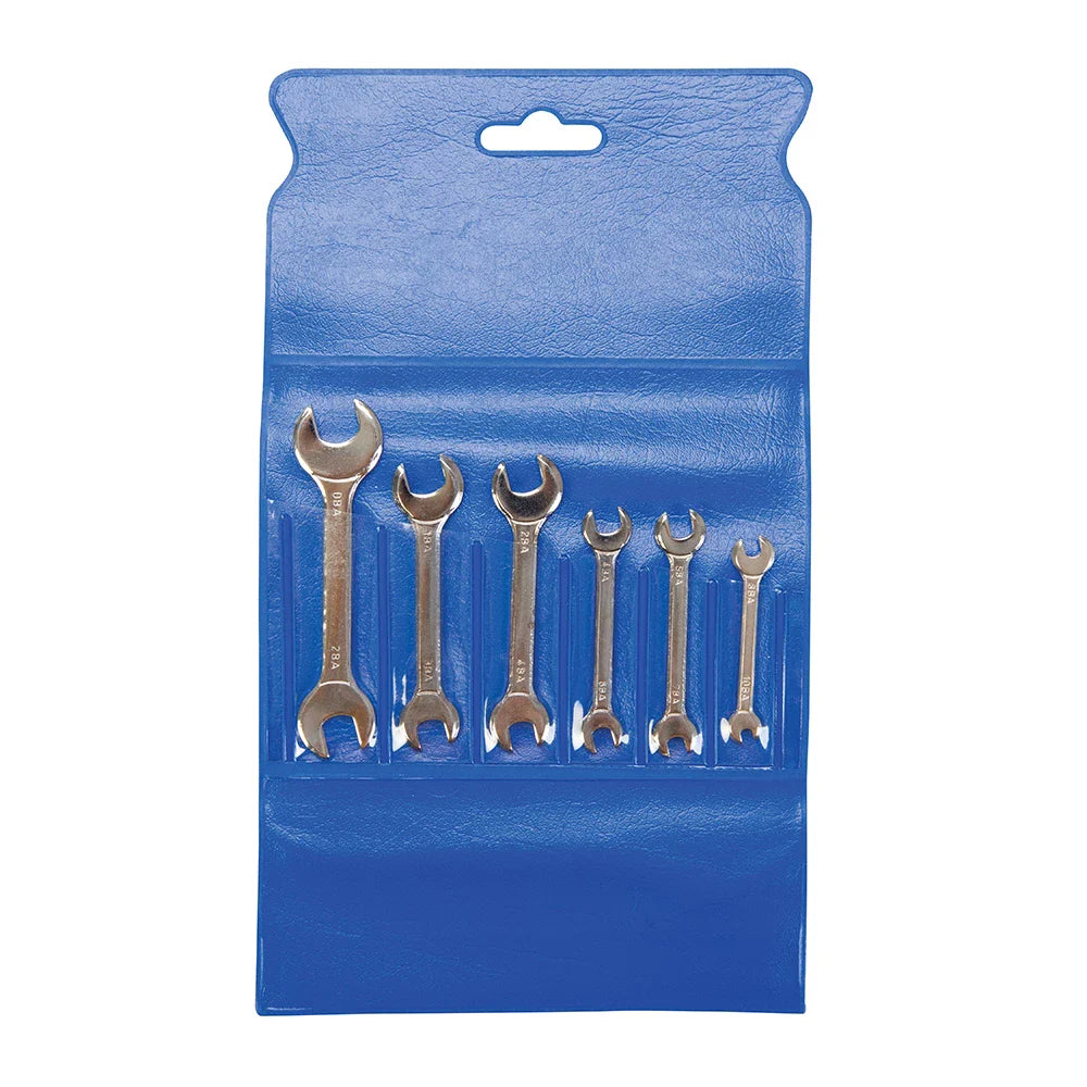 King Dick Miniature Open End Spanner Set 6 Piece Chrome Vanadium Steel
