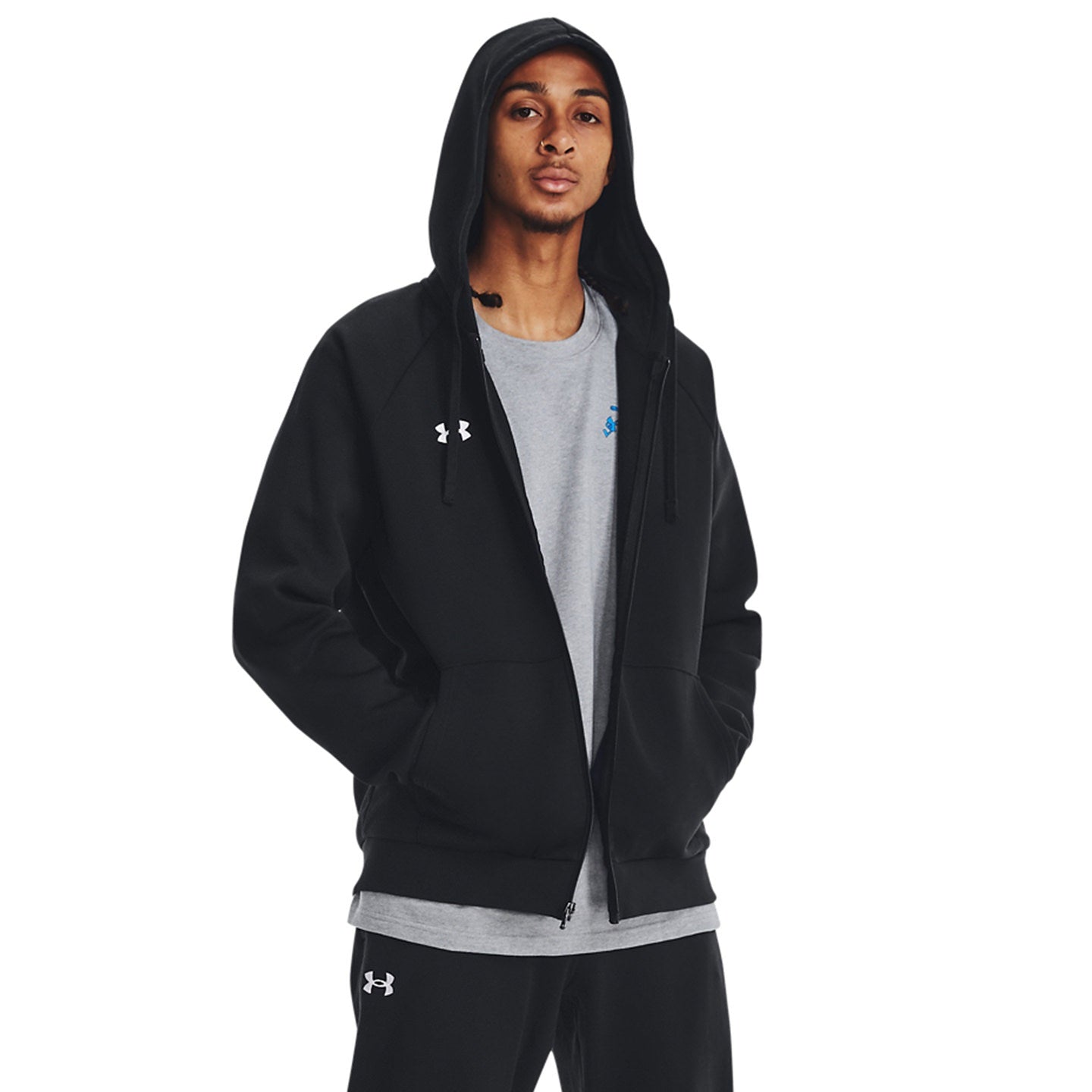 Under Armour Rival Fleece Full-Zip Hoodie Soft Cotton Blend Warm Comfy