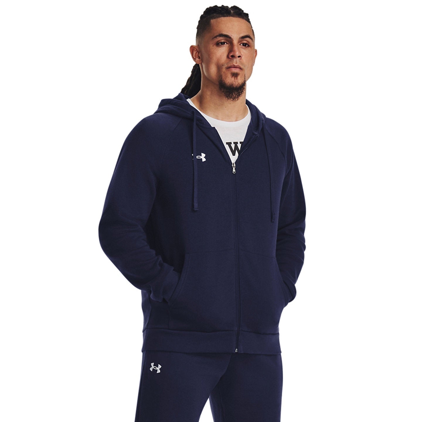 Under Armour Rival Fleece Full-Zip Hoodie Soft Cotton Blend Warm Comfy