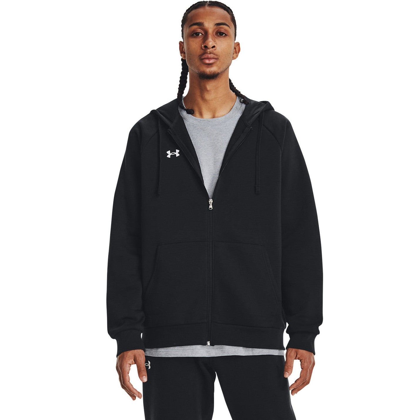 Under Armour Rival Fleece Full-Zip Hoodie Soft Cotton Blend Warm Comfy