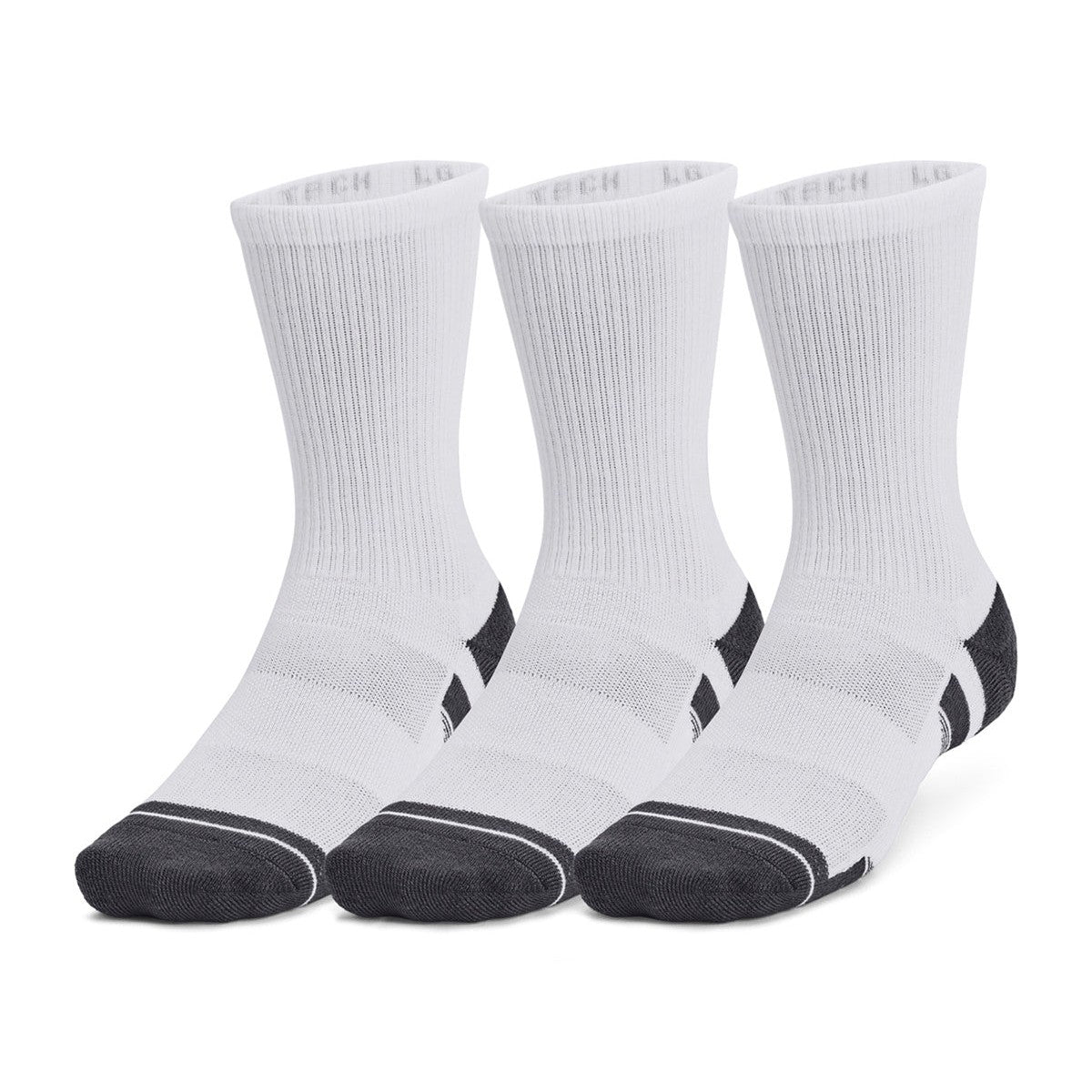 Under Armour Performance Tech Crew Socks 3-Pack, Arch Support, Anti-Odour