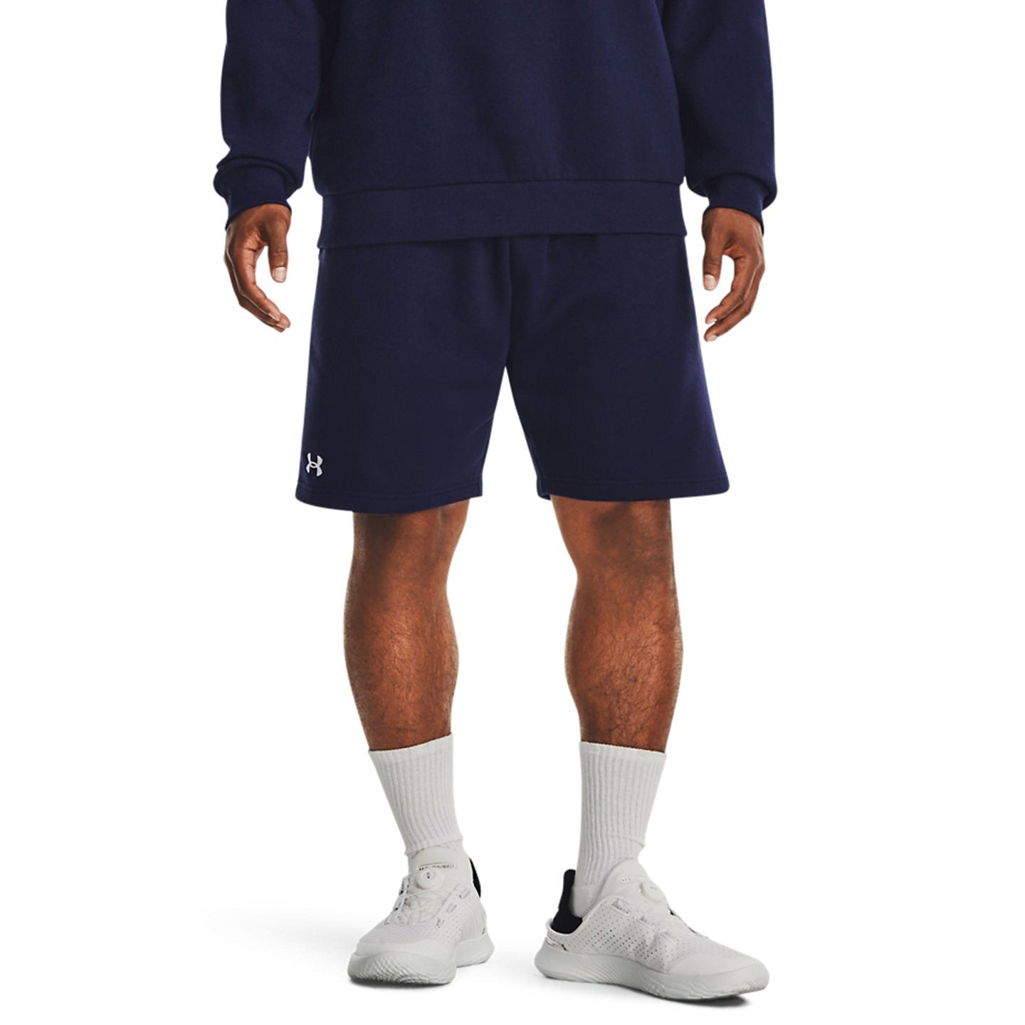 Under Armour Rival Fleece Shorts Cotton Blend Elastic Waistband Pockets