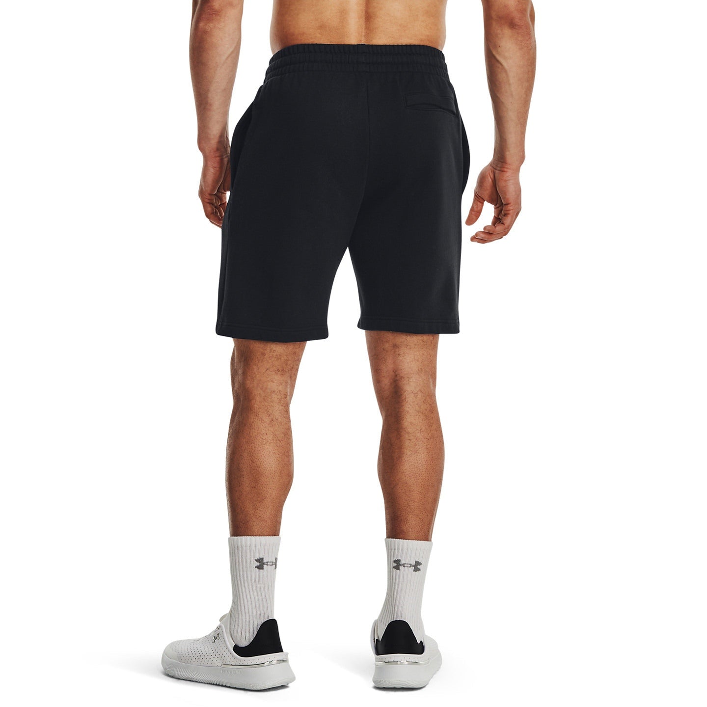 Under Armour Rival Fleece Shorts Cotton Blend Elastic Waistband Pockets