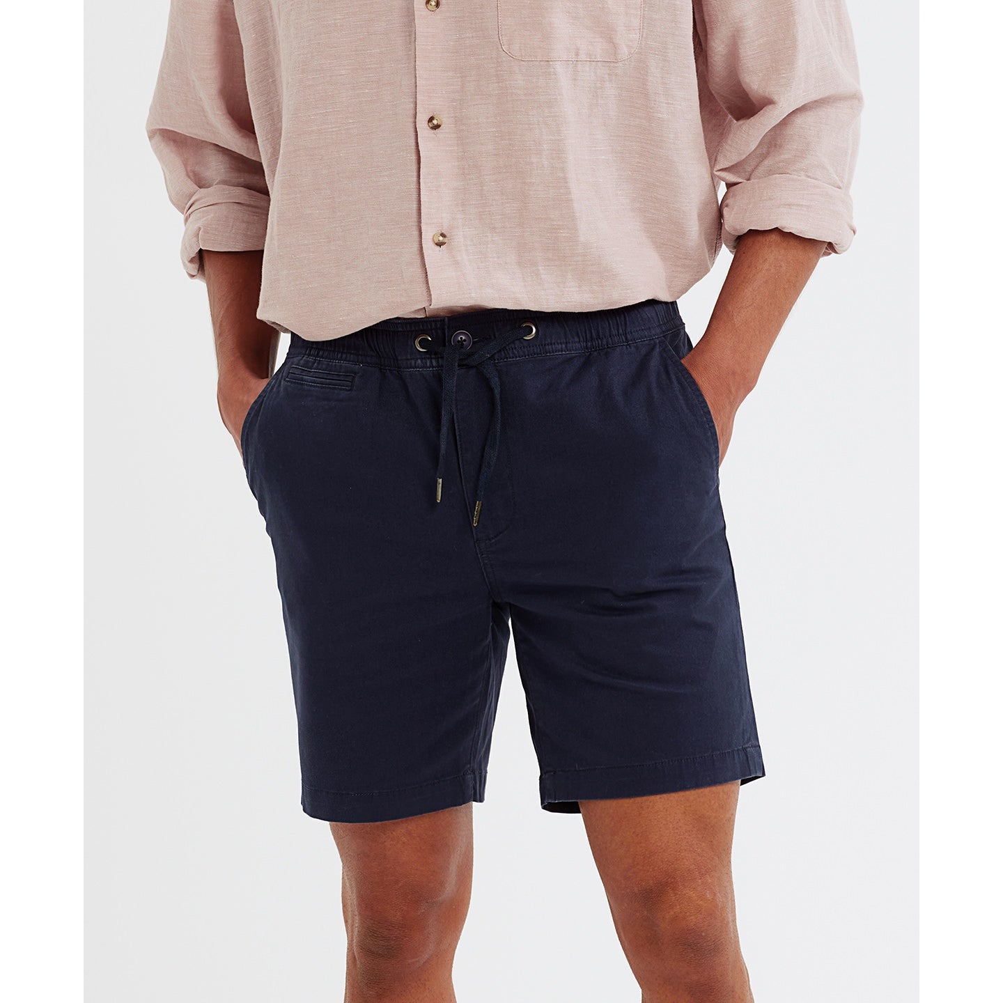 Wombat Men's Drawstring Chino Shorts Elasticated Waistband Multiple Pockets