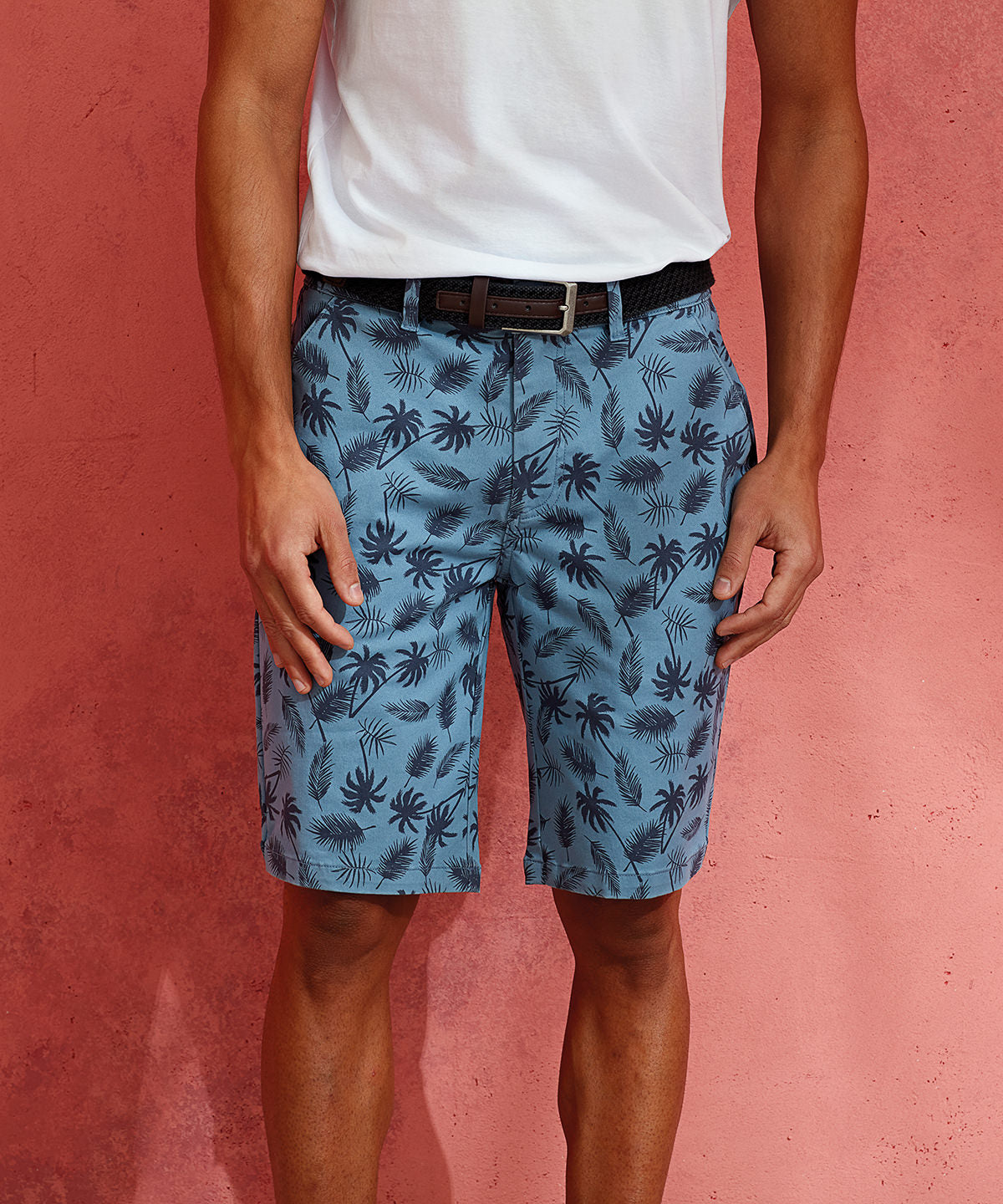 Wombat Men's Palm Print Shorts Lightweight Cotton Summer Casual Wear S-2XL