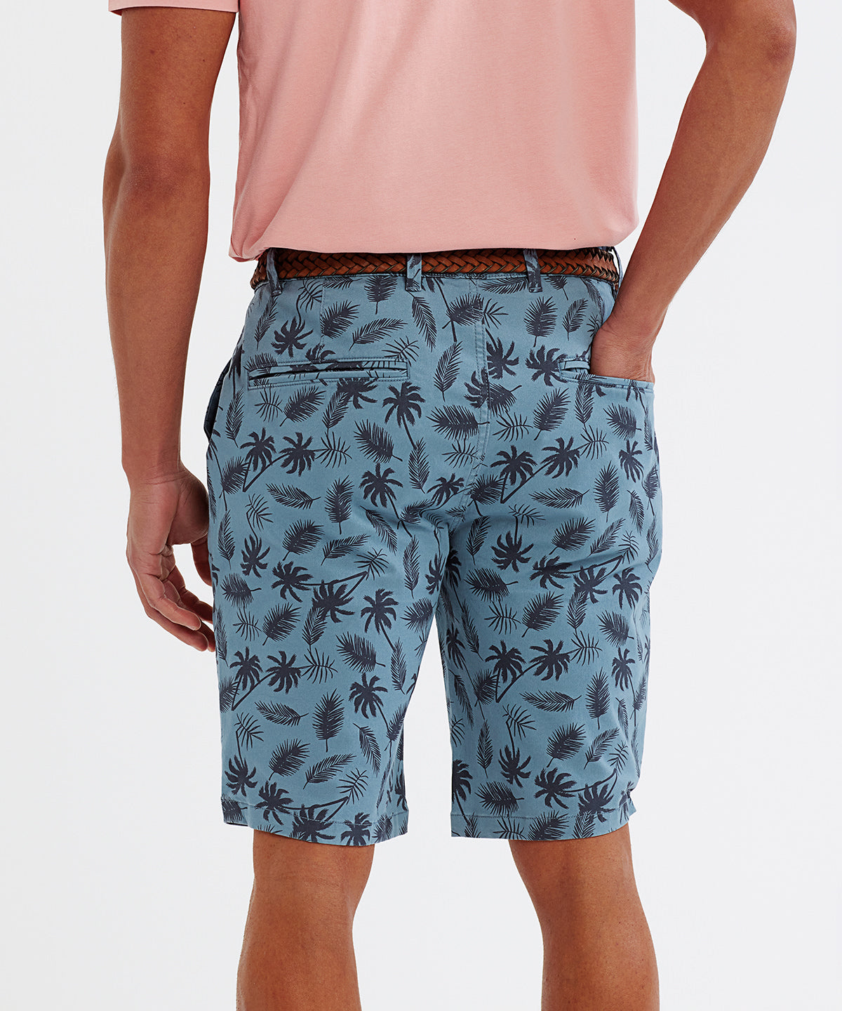 Wombat Men's Palm Print Shorts Lightweight Cotton Summer Casual Wear S-2XL