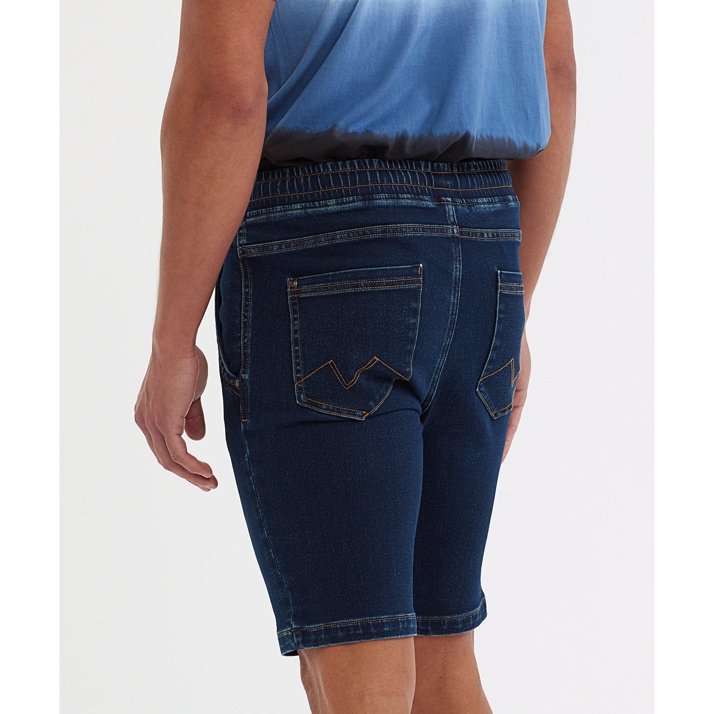 Wombat Men's Denim Drawstring Shorts Comfortable Stretch Worn Effect Sizes S-2XL