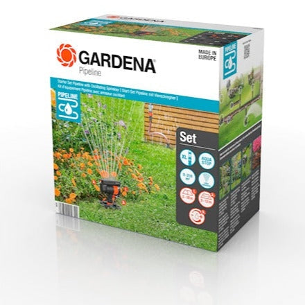 Gardena Complete Pipeline Set with Oscillating Sprinkler - Easy Garden Watering
