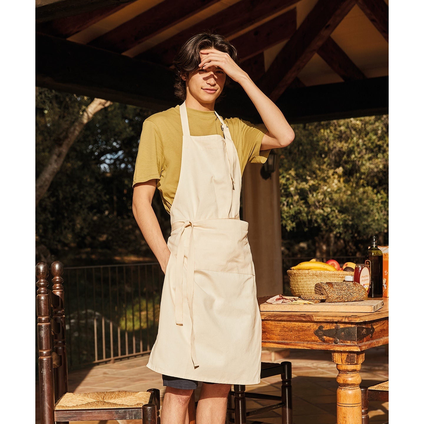 Westford Mill Fairtrade Cotton Adult Craft Apron with Deep Pocket and Neck Tie