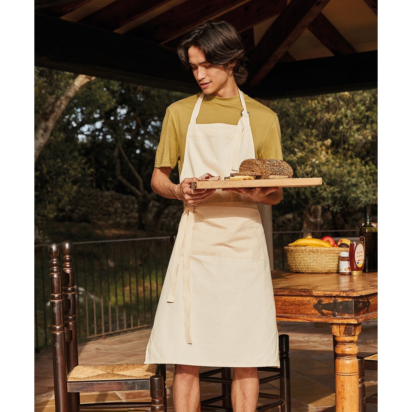 Westford Mill Fairtrade Cotton Adult Craft Apron with Deep Pocket and Neck Tie