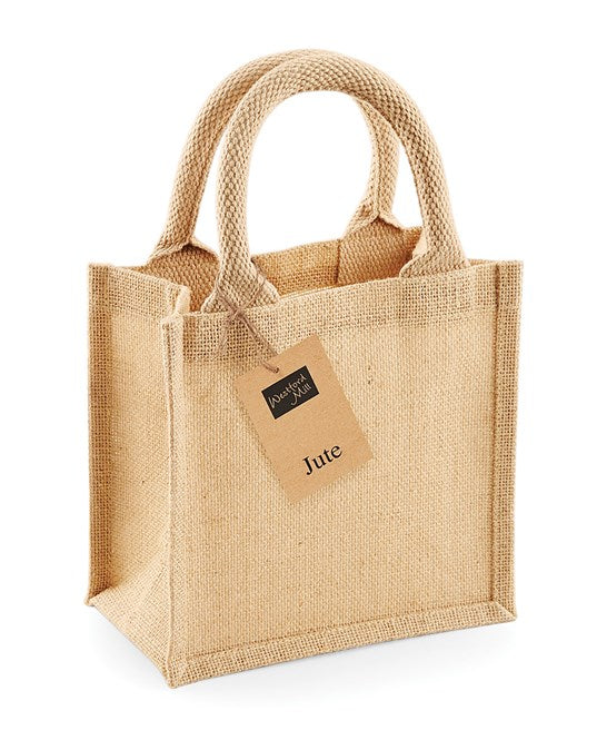 Westford Mill Jute Petite Gift Bag with Cotton Handles 4L Capacity 20x20cm
