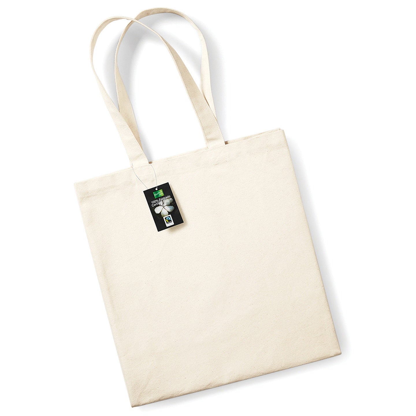 Westford Mill Fairtrade Cotton Classic Shopper Bag 21L 100% Canvas 58cm Handle