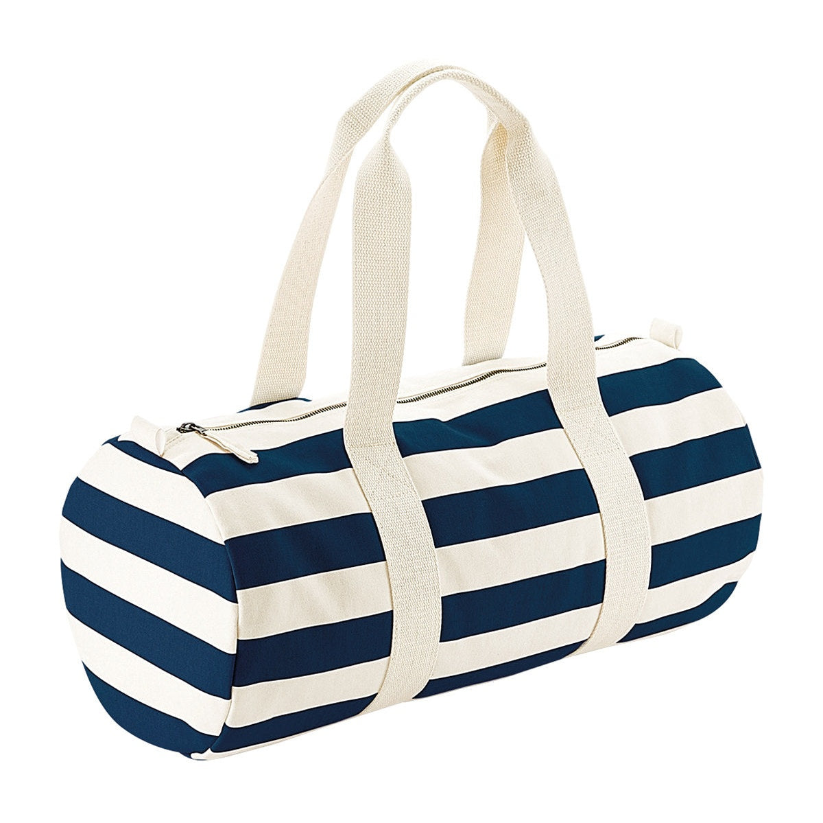 Westford Mill Nautical Barrel Bag 20L Cotton Canvas Striped Beach Bag
